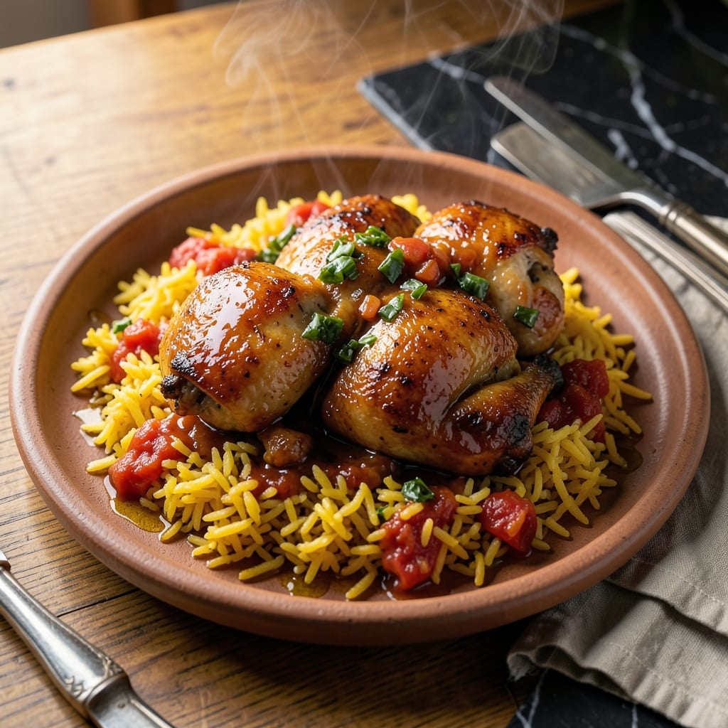 Puerto Rican Chicken and Yellow Rice Recipe: Sofrito-Infused Island Feast