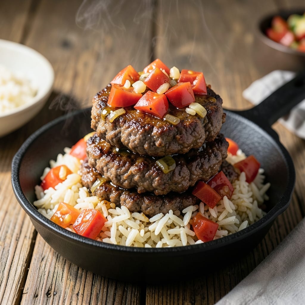 Hamburger Rice Tomato Recipe: Hearty Skillet Meal with Garden Freshness Hamburger Rice Tomato Recipe: Hearty Skillet Meal with Garden Freshness