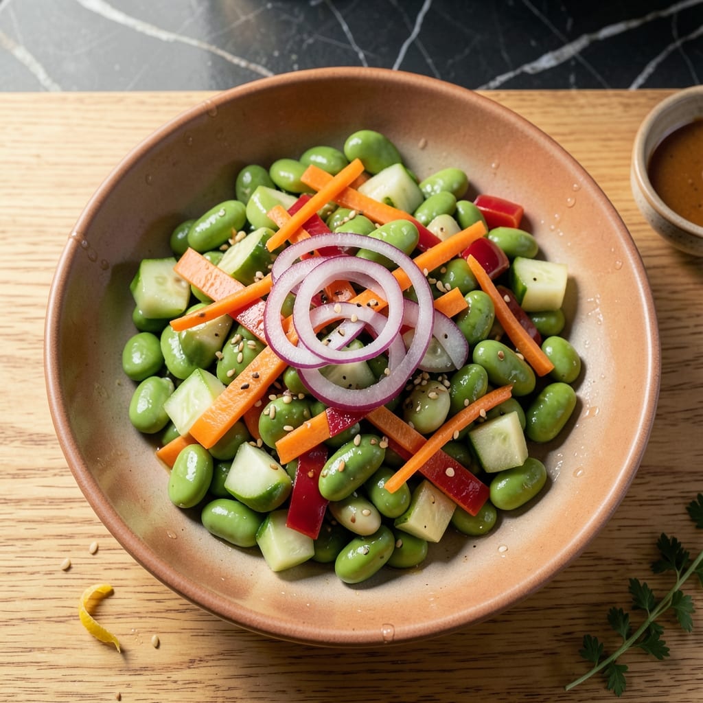 Edamame Salad Recipe With Rice Vinegar: Bright And Crunchy Asian-Inspired Bowl Edamame Salad Recipe With Rice Vinegar: Bright And Crunchy Asian-Inspired Bowl