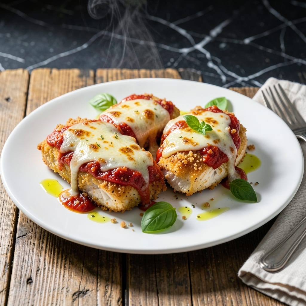 Chicken Parmesan Recipe for 2: Baked Breaded Cutlets With Marinara