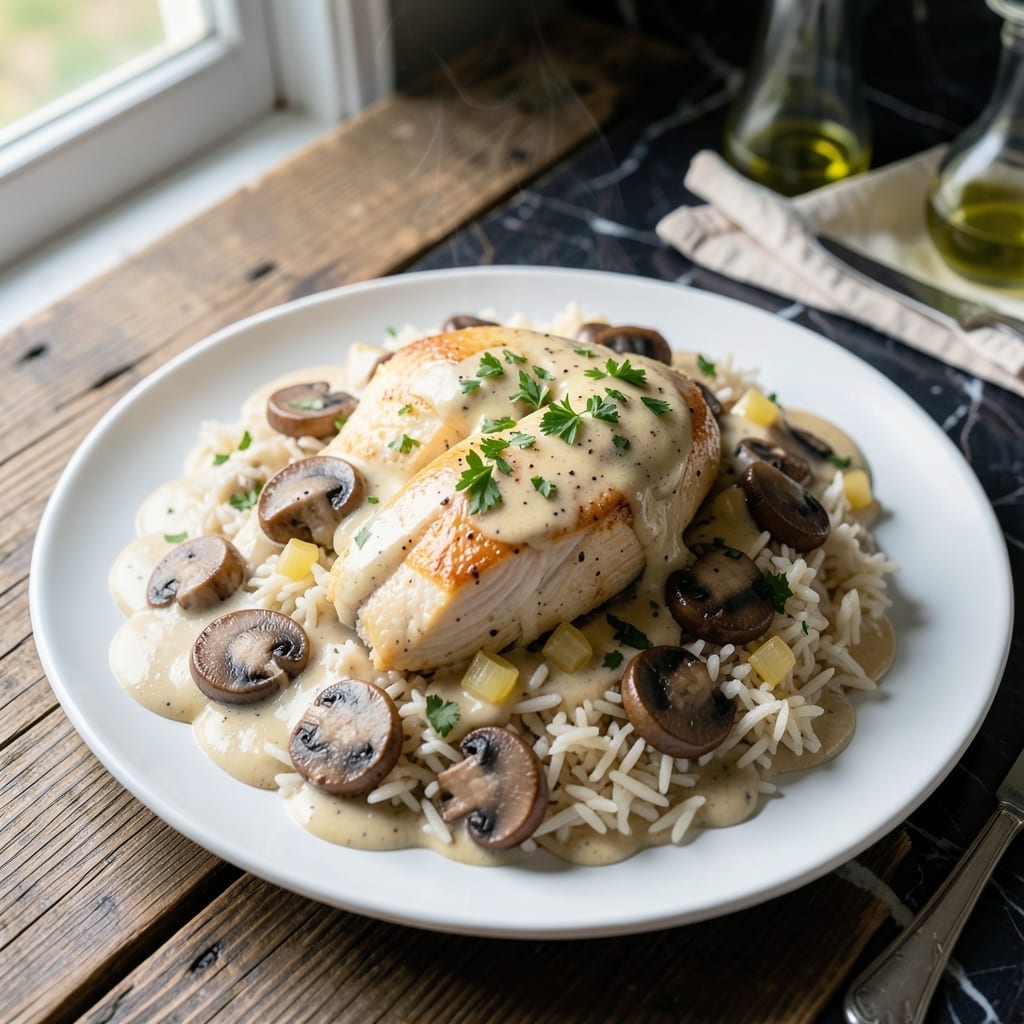 Rice and Chicken Crock Pot Recipe Cream of Mushroom: Set-It-and-Forget-It Meal
