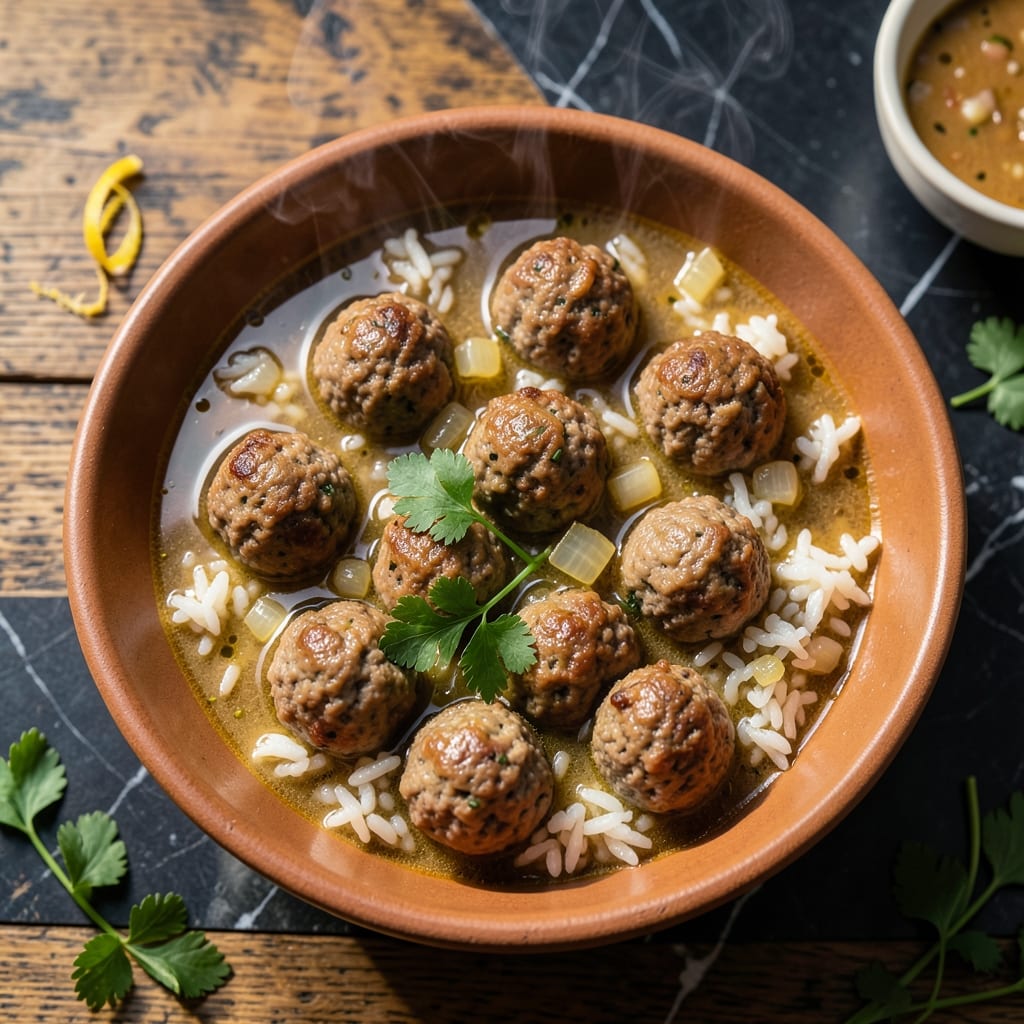 Meatball and Rice Soup Recipe: Savory Broth With Tender Bites Meatball and Rice Soup Recipe: Savory Broth With Tender Bites