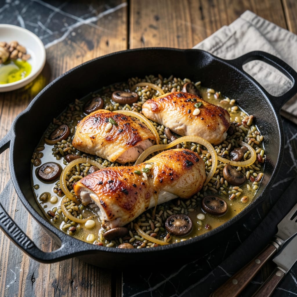 No Peek Chicken and Wild Rice Recipe: Creamy Mushroom and Herb Delight