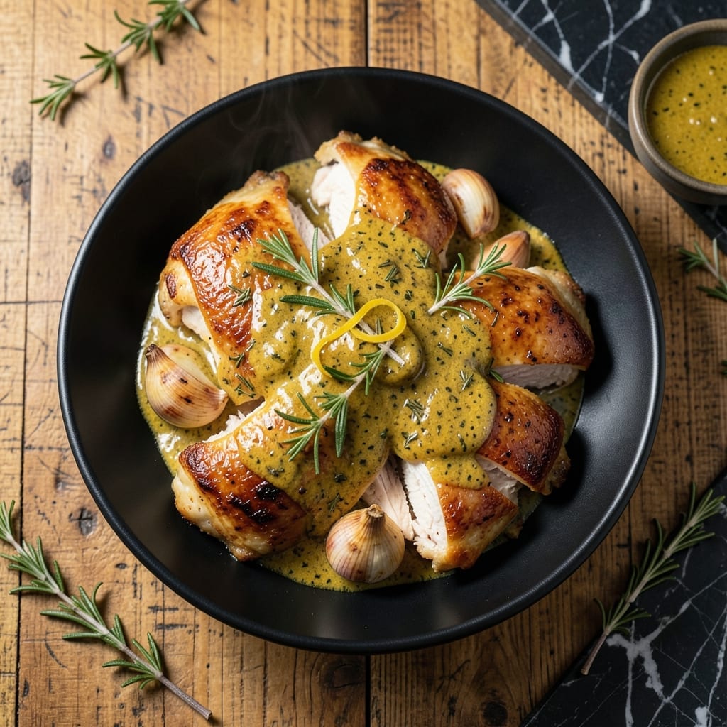 Mustard Chicken Recipe: Zesty Herb-Infused Crispy Skin