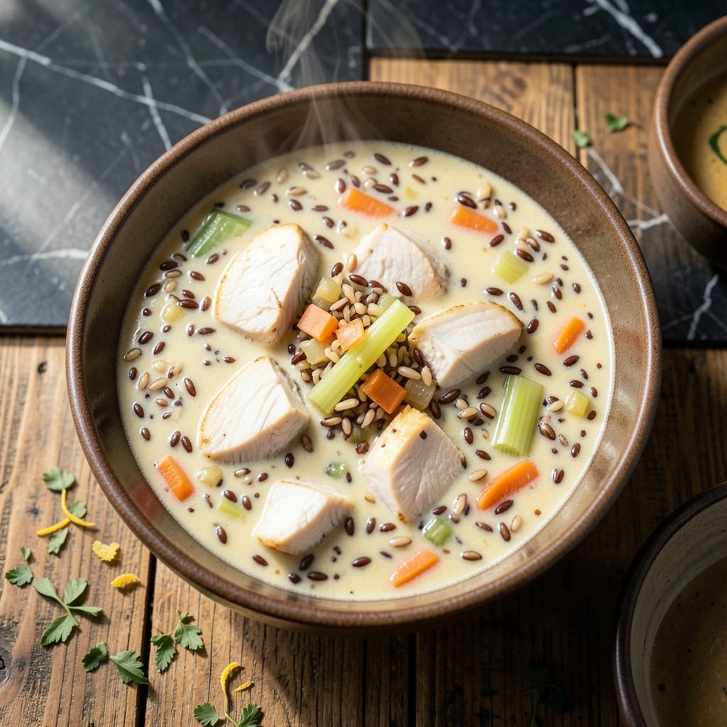 Copycat Recipe Panera Cream of Chicken and Wild Rice Soup: Velvety Broth With Tender Grains Copycat Recipe Panera Cream of Chicken and Wild Rice Soup: Velvety Broth With Tender Grains