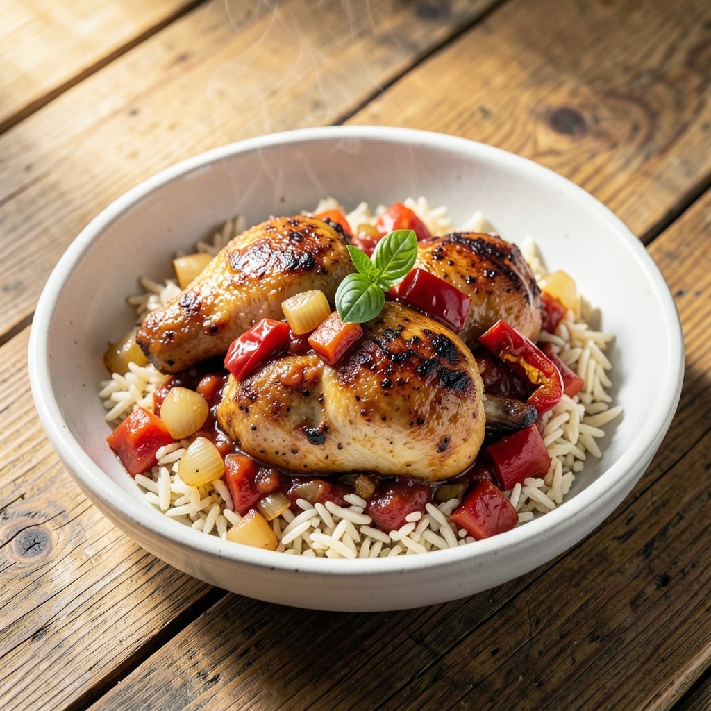 Chicken Cacciatore Over Rice Recipe: Rustic Italian One-Dish Meal