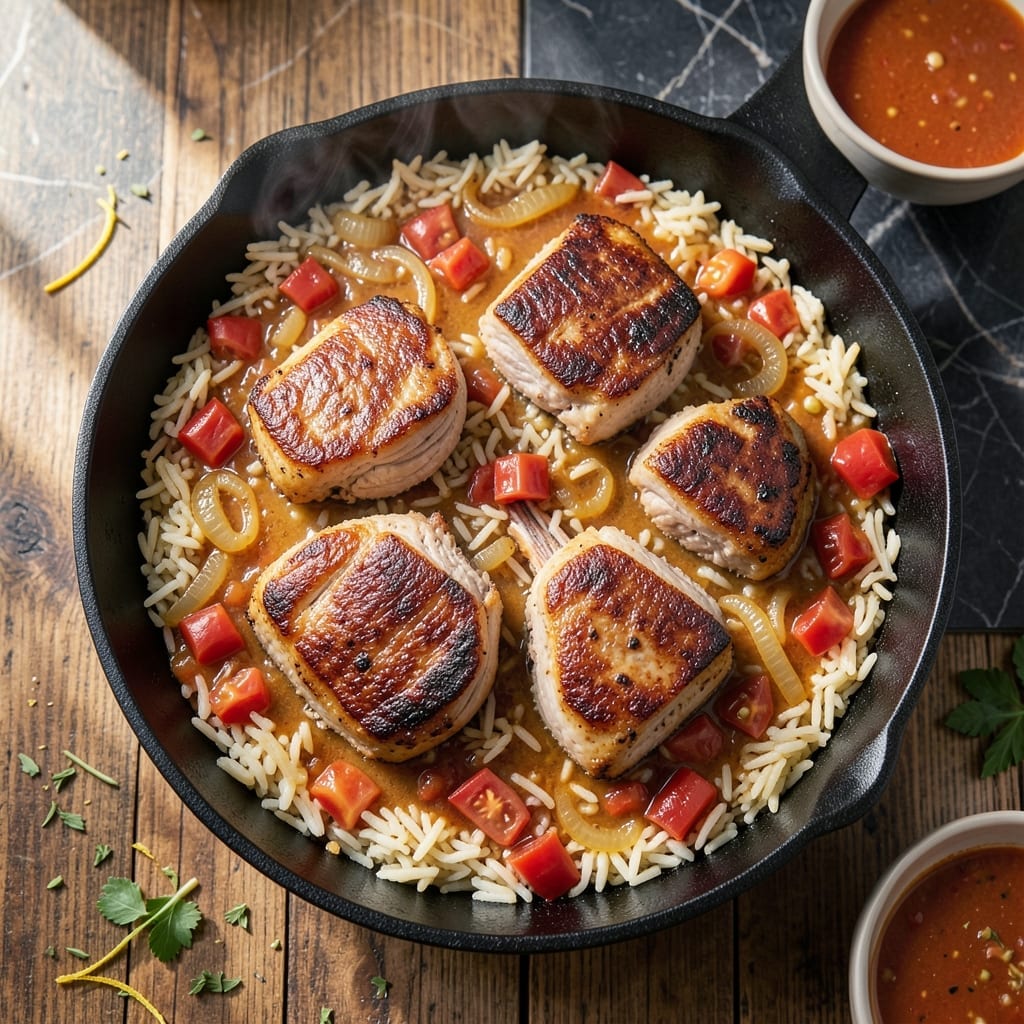 Pork Chop Rice and Tomato Casserole Recipe: Baked Savory Layers of Comfort Pork Chop Rice and Tomato Casserole Recipe: Baked Savory Layers of Comfort