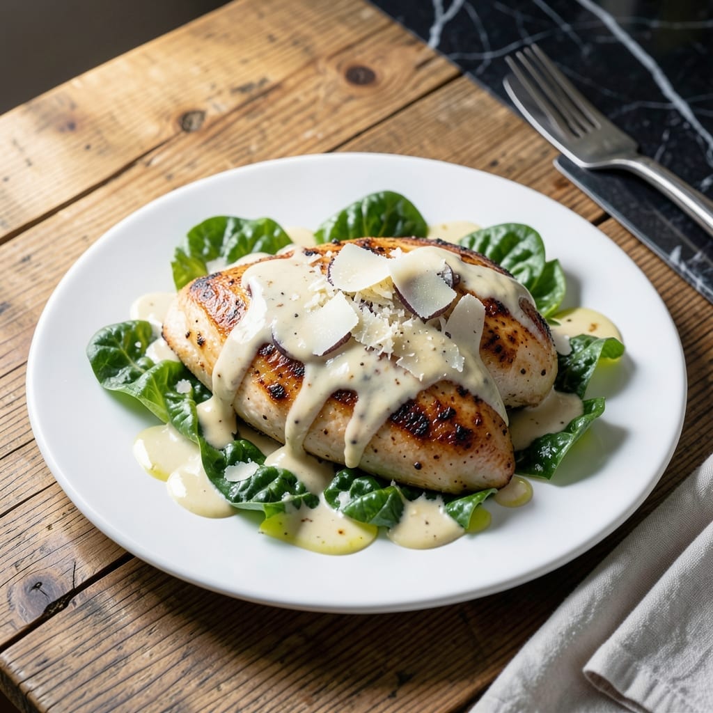 Chicken With Caesar Dressing Recipe: Romaine Wrapped Parmesan Crunch
