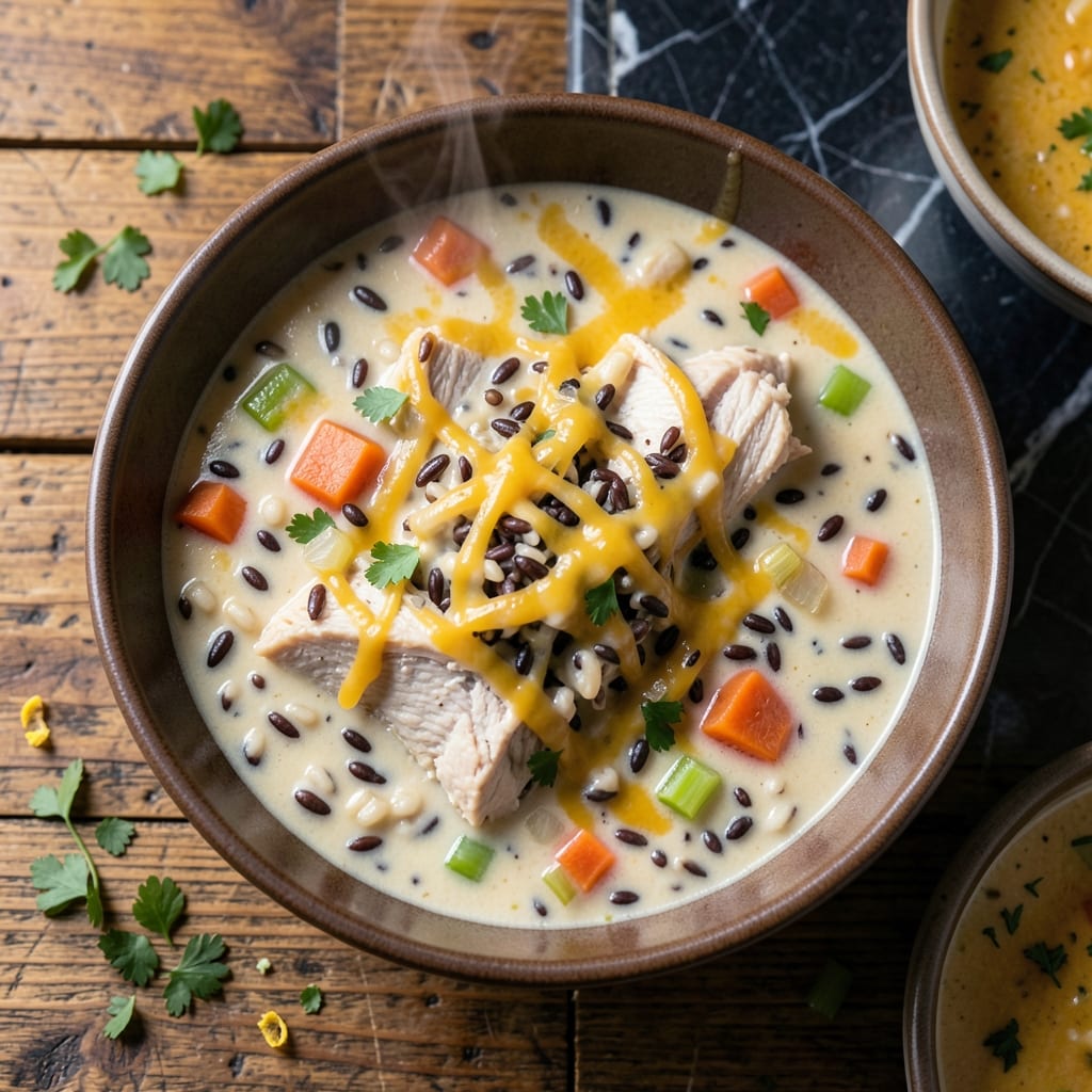 Cheesy Chicken Wild Rice Soup Recipe: Rich Broth With Melted Goodness