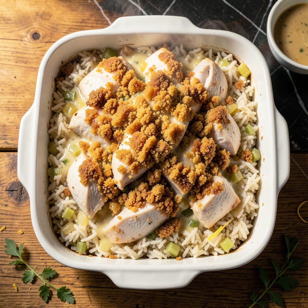 Chicken and Rice Casserole Recipe With Ritz Crackers: Buttery Crunch Topping Over Creamy Comfort Chicken and Rice Casserole Recipe With Ritz Crackers: Buttery Crunch Topping Over Creamy Comfort
