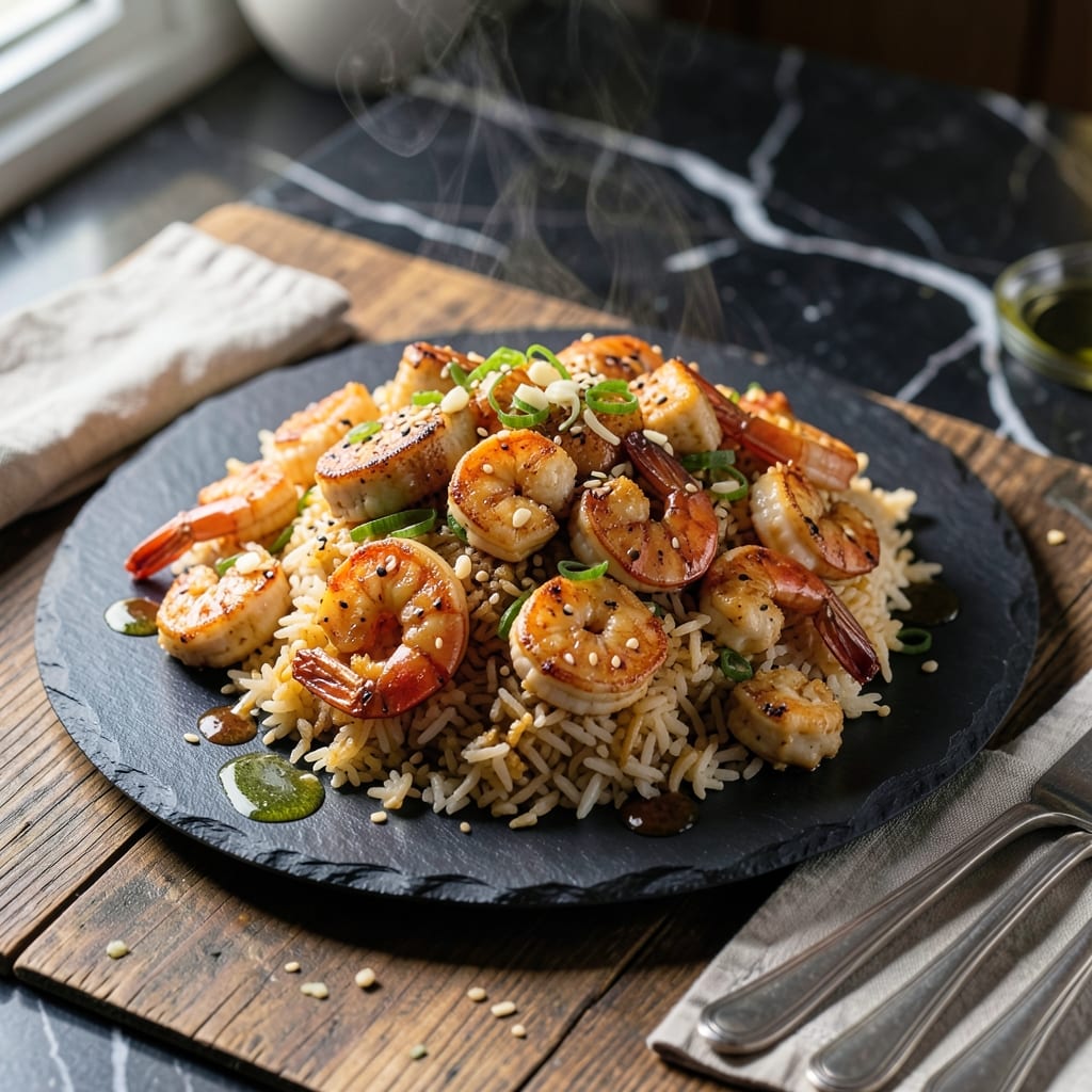 Hibachi Chicken and Shrimp Fried Rice Recipe: Smoky Teppanyaki-Style Feast