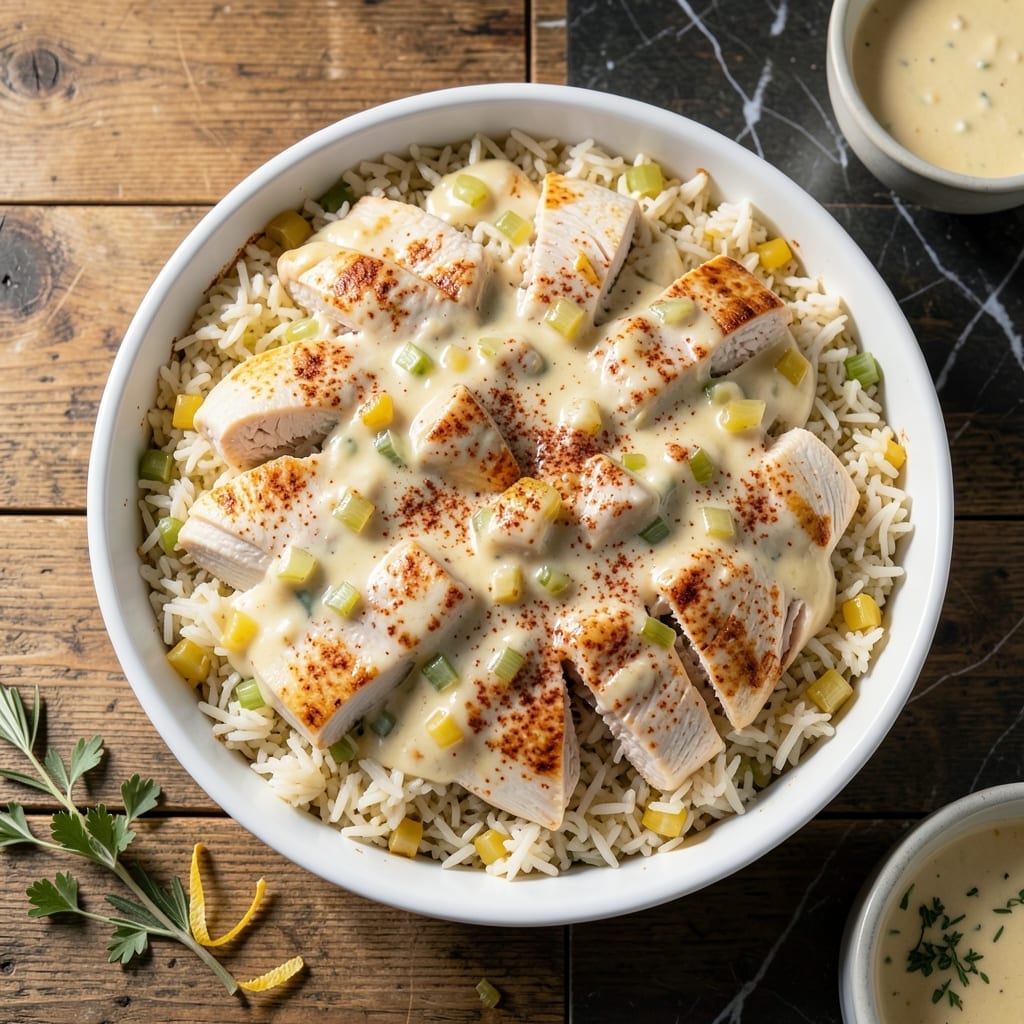 Chicken and Rice Casserole Recipe With Mayonnaise: Creamy Baked Comfort With a Golden Top