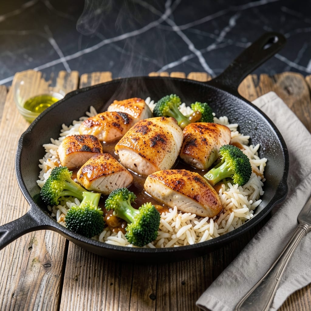 Chicken Broccoli Rice Skillet Recipe: Garlic-Infused Weeknight Meal