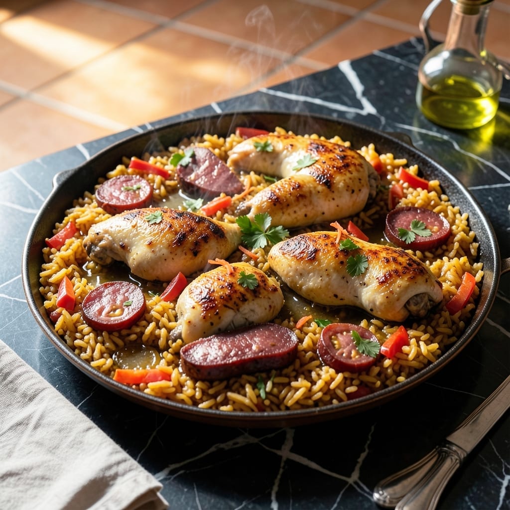 Chicken and Sausage Paella Recipe: Smoky Spanish Saffron Infusion