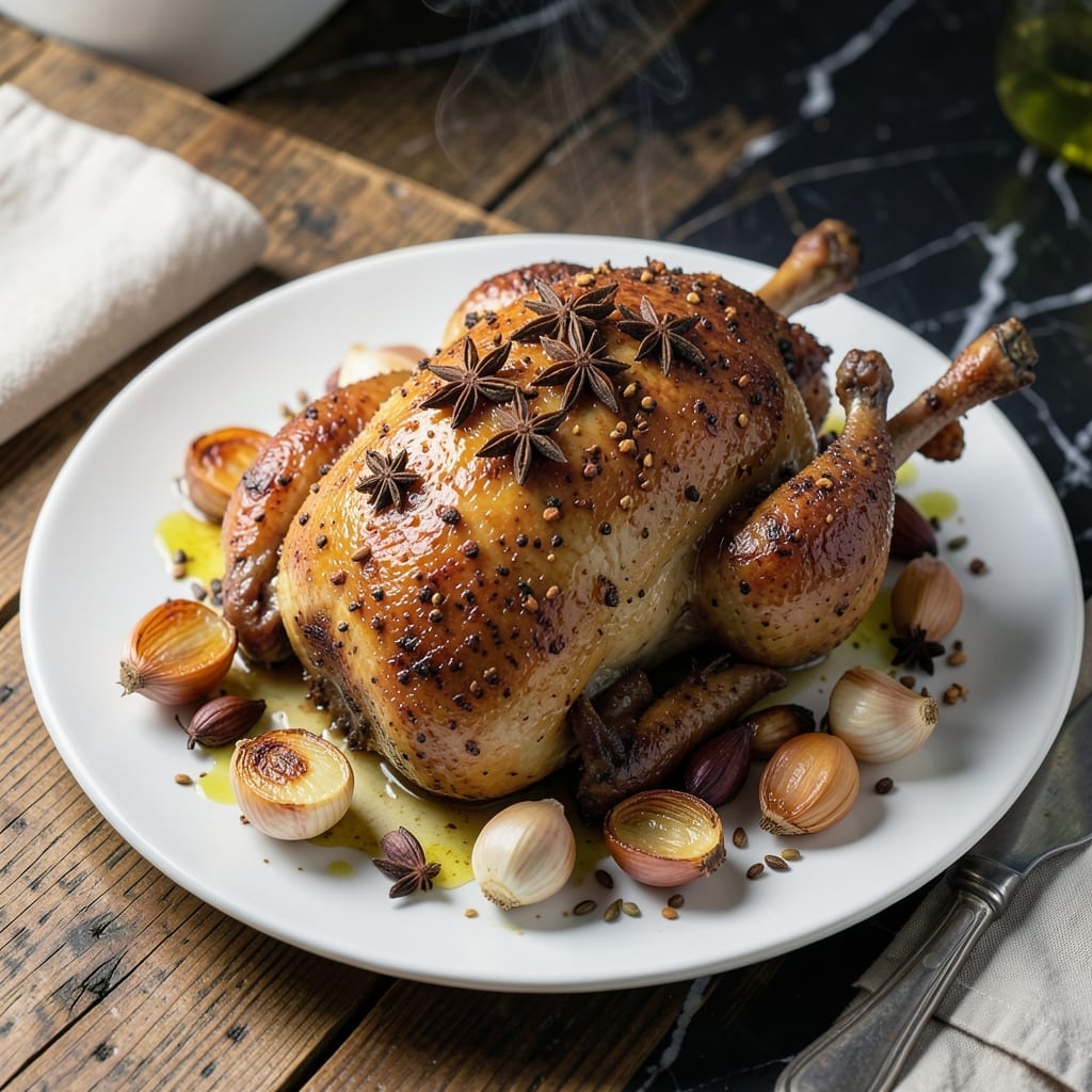5 Spice Roast Chicken Recipe: Aromatic Spice Crust With Golden Skin