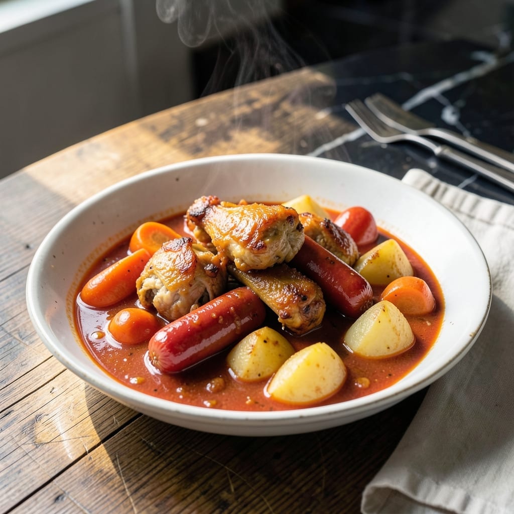 Chicken Menudo Recipe Philippines: Hearty Tomato-Potato Stew with Hot Dogs Chicken Menudo Recipe Philippines: Hearty Tomato-Potato Stew with Hot Dogs