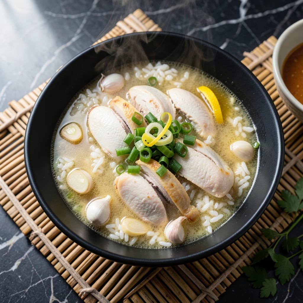 Chinese Chicken Rice Soup Recipe: Fragrant Ginger and Garlic Broth Chinese Chicken Rice Soup Recipe: Fragrant Ginger and Garlic Broth