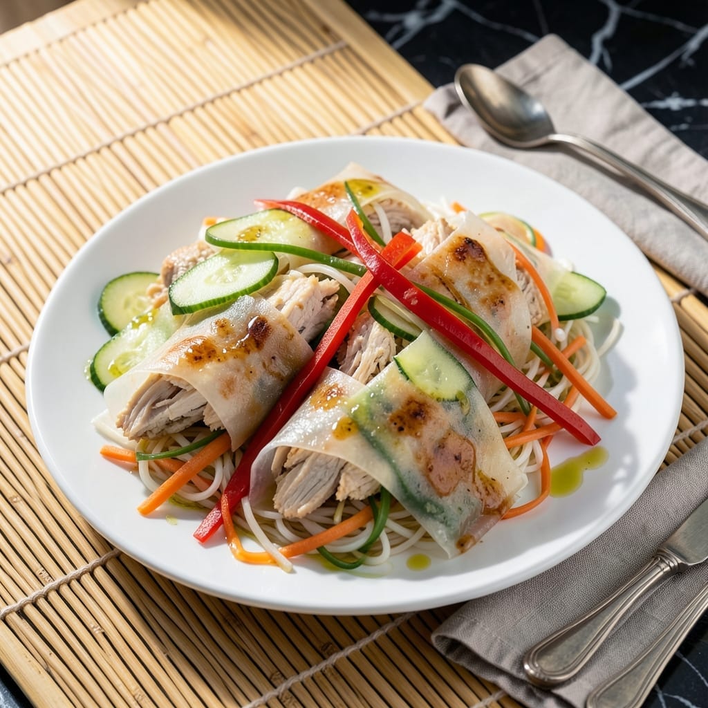 Chicken Rice Paper Wraps Recipe: Fresh and Crunchy Vietnamese Rolls