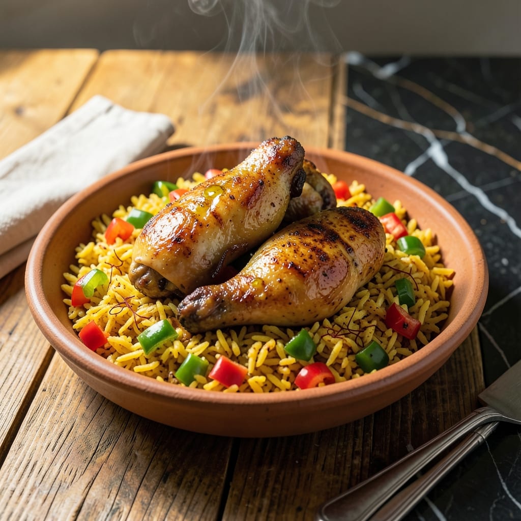 Recipe for Chicken and Yellow Rice Cuban Style: Arroz Con Pollo With Saffron and Sofrito