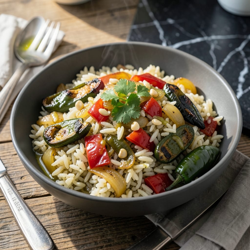 Gruene Rice Recipe: Tex-Mex Flavor With Charred Peppers
