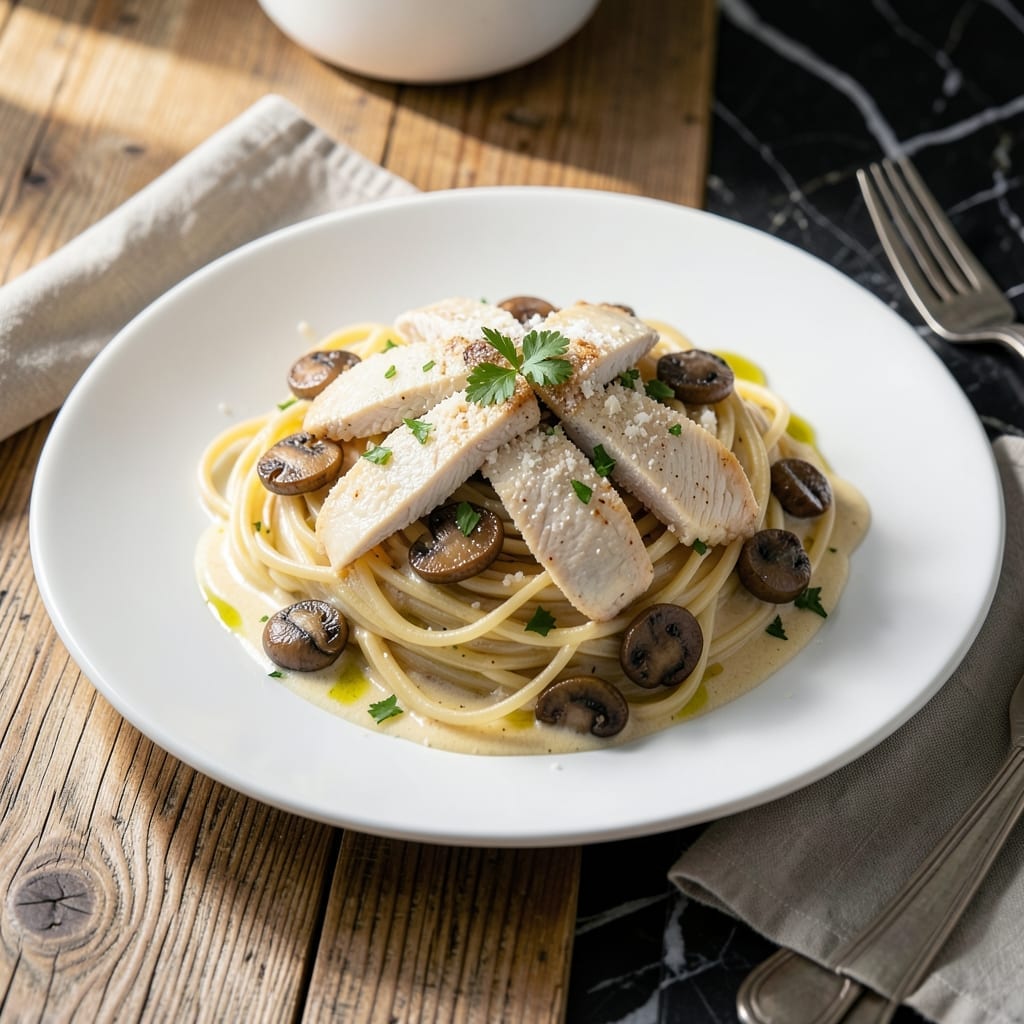 Chicken Tetrazzini Recipe: Mushroom and Parmesan Cream Pasta Delight