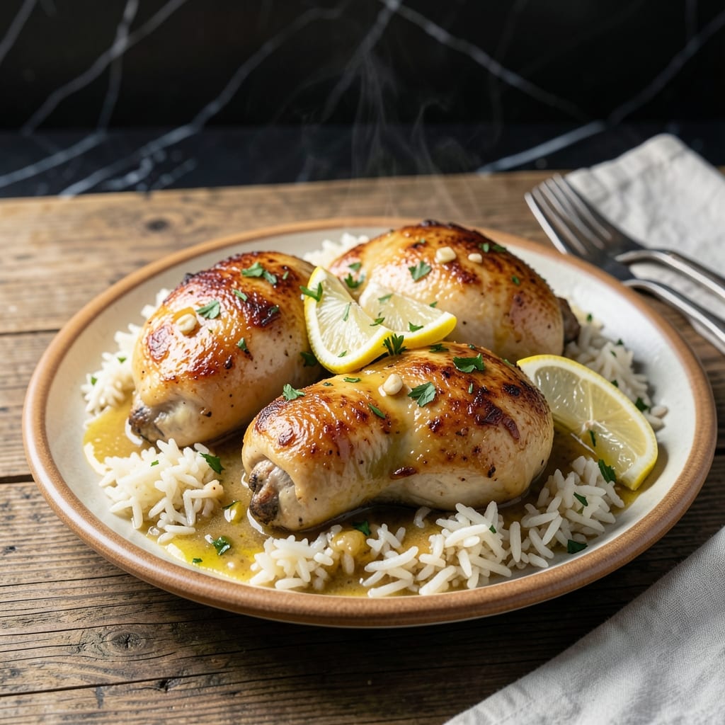 Lemon Garlic Butter Baked Chicken and Rice Recipe: Citrus-Infused One-Dish Meal