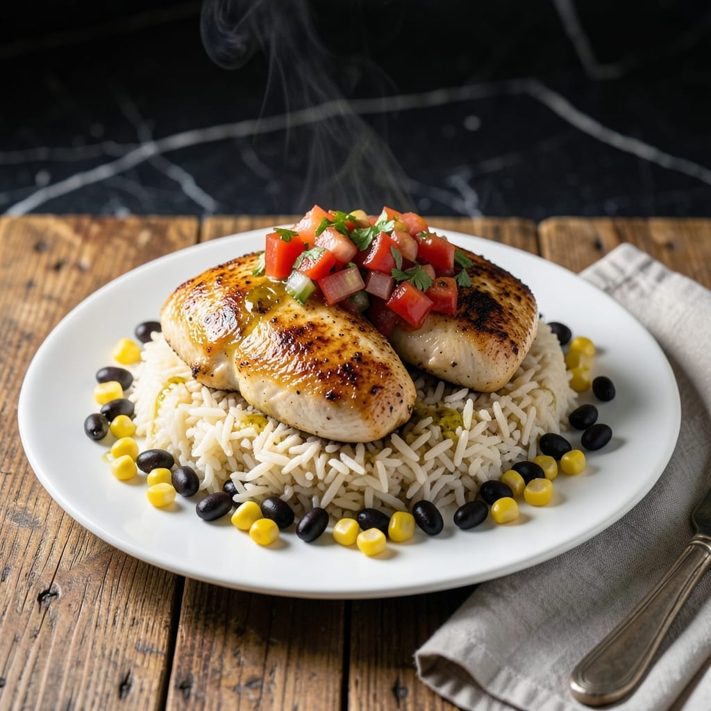 Baked Chicken Salsa and Rice Recipe: Zesty One-Pot Fiesta in 40 Minutes Baked Chicken Salsa and Rice Recipe: Zesty One-Pot Fiesta in 40 Minutes