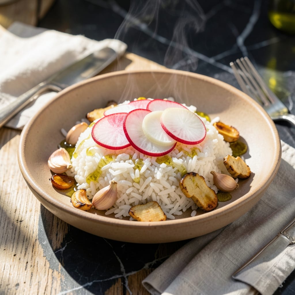 Radish and Rice Recipe: Peppery Crunch Over Fluffy Grains Radish and Rice Recipe: Peppery Crunch Over Fluffy Grains