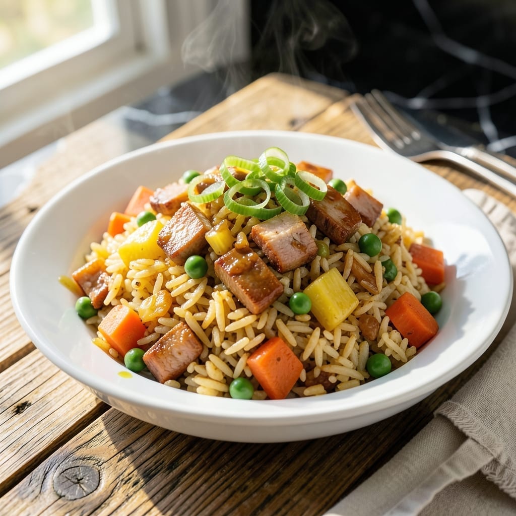 Hawaiian-Style Fried Rice Recipe: Pineapple and Ham Wok Magic Hawaiian-Style Fried Rice Recipe: Pineapple and Ham Wok Magic