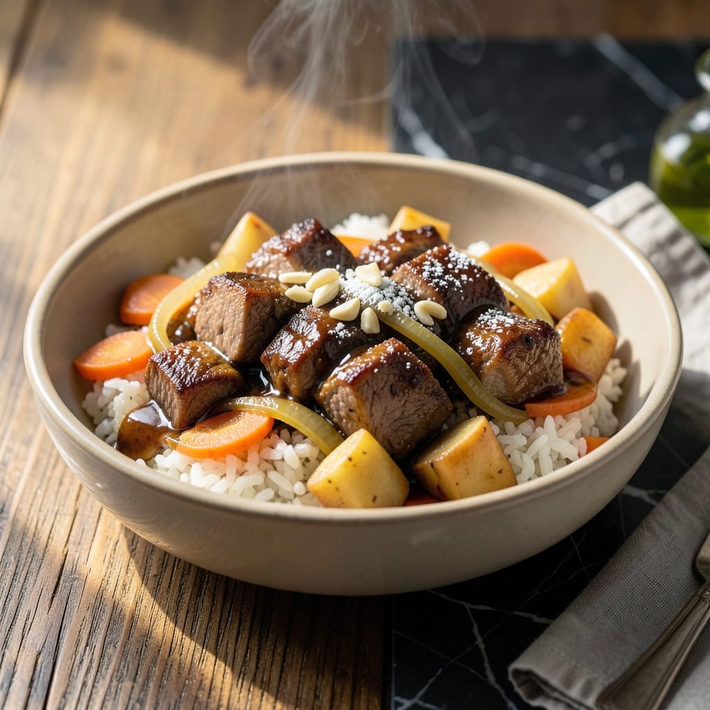 Hayashi Rice Box Recipe: Japanese Curry-Stewed Beef Over Fluffy Rice Hayashi Rice Box Recipe: Japanese Curry-Stewed Beef Over Fluffy Rice