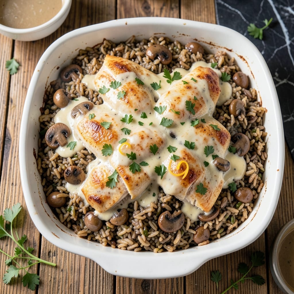 Chicken Wild Rice Casserole Recipe Cream of Mushroom: Homestyle Creamy Bake
