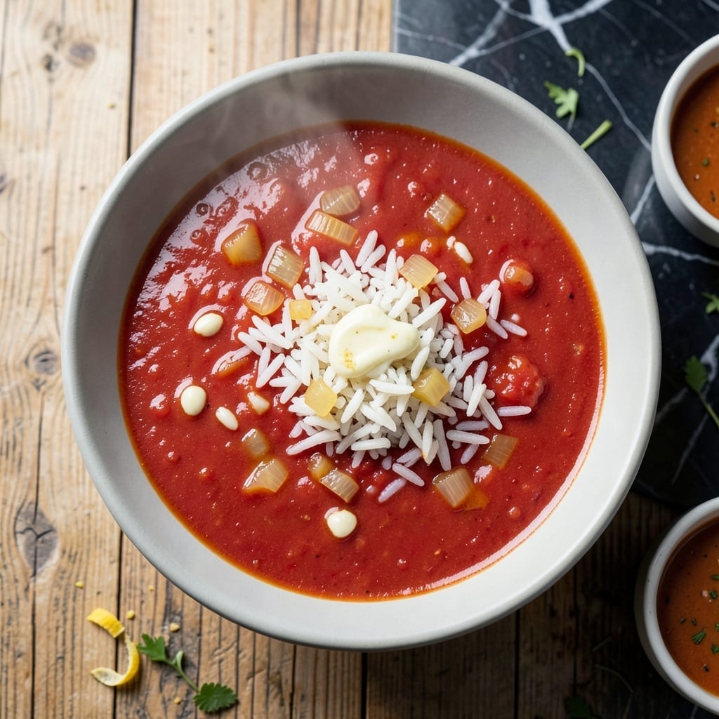 Canned Tomato Soup and Rice Recipe: Simple Pantry Meal with Creamy Texture Canned Tomato Soup and Rice Recipe: Simple Pantry Meal with Creamy Texture