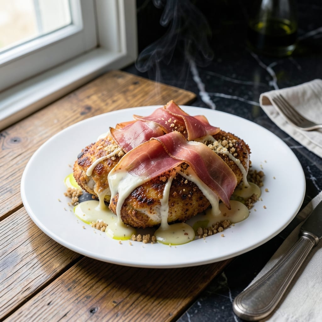 Chicken Valdostana Recipe: Prosciutto-Wrapped With Melty Fontina Chicken Valdostana Recipe: Prosciutto-Wrapped With Melty Fontina