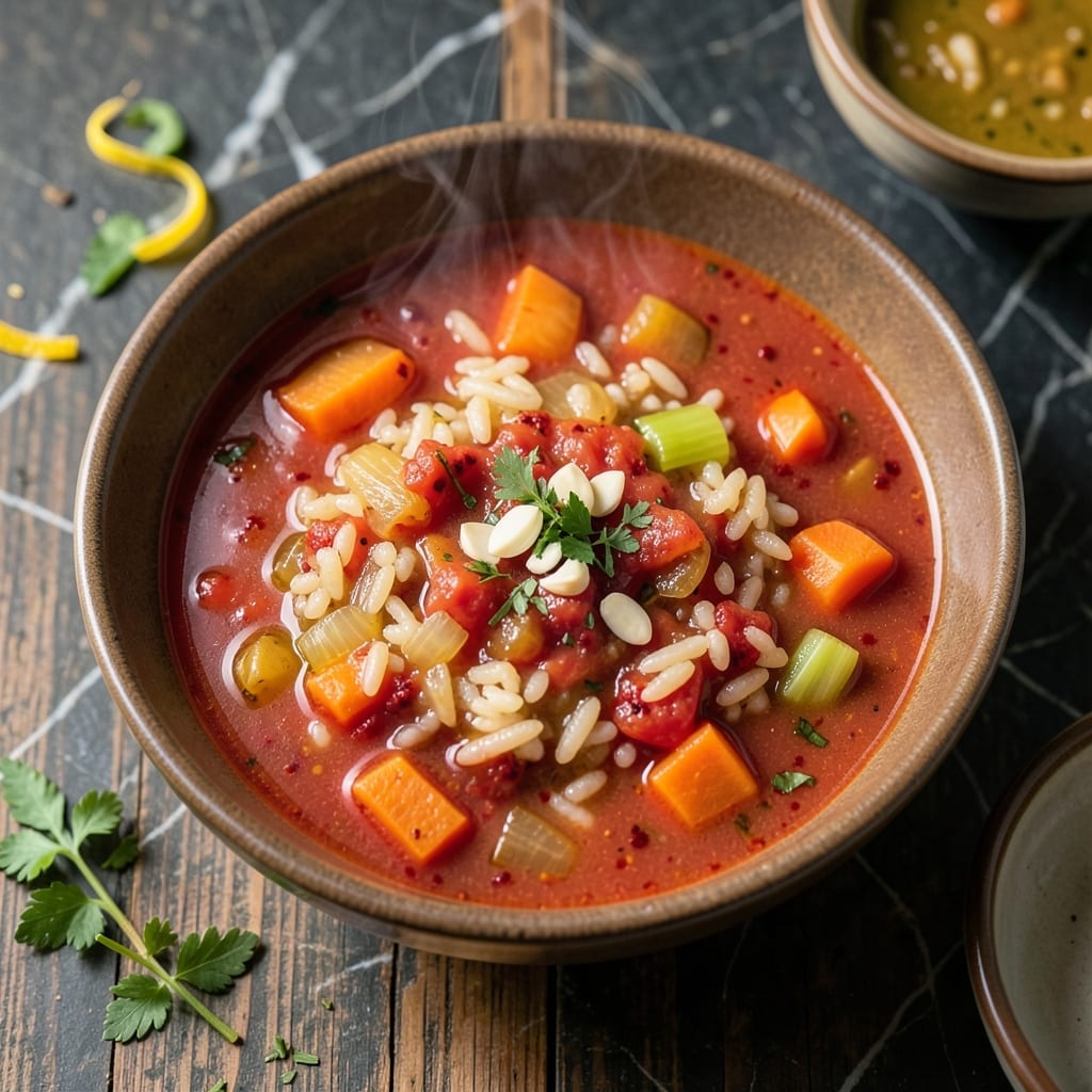 Tomato Rice Soup Recipe: Rustic Tomato Broth With Hearty Grains
