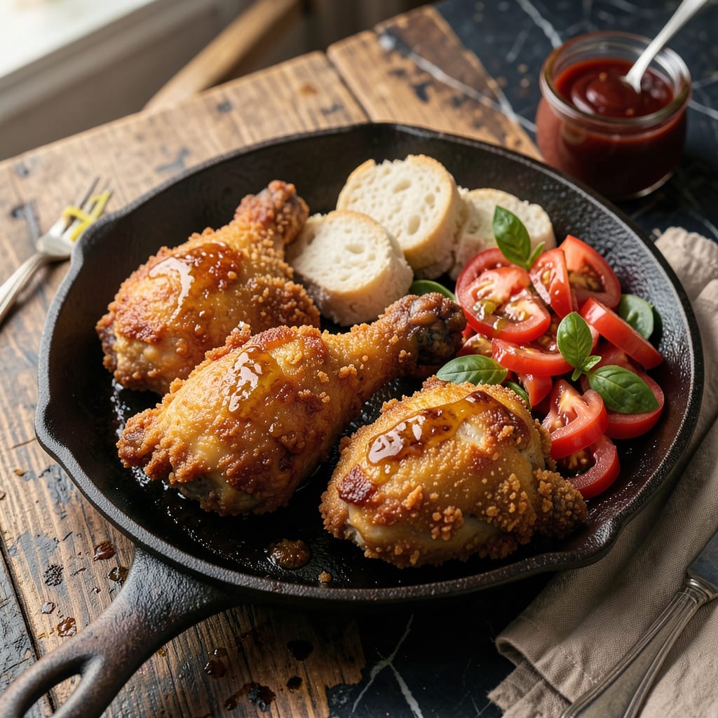 Visual representation of fry chicken from frozen