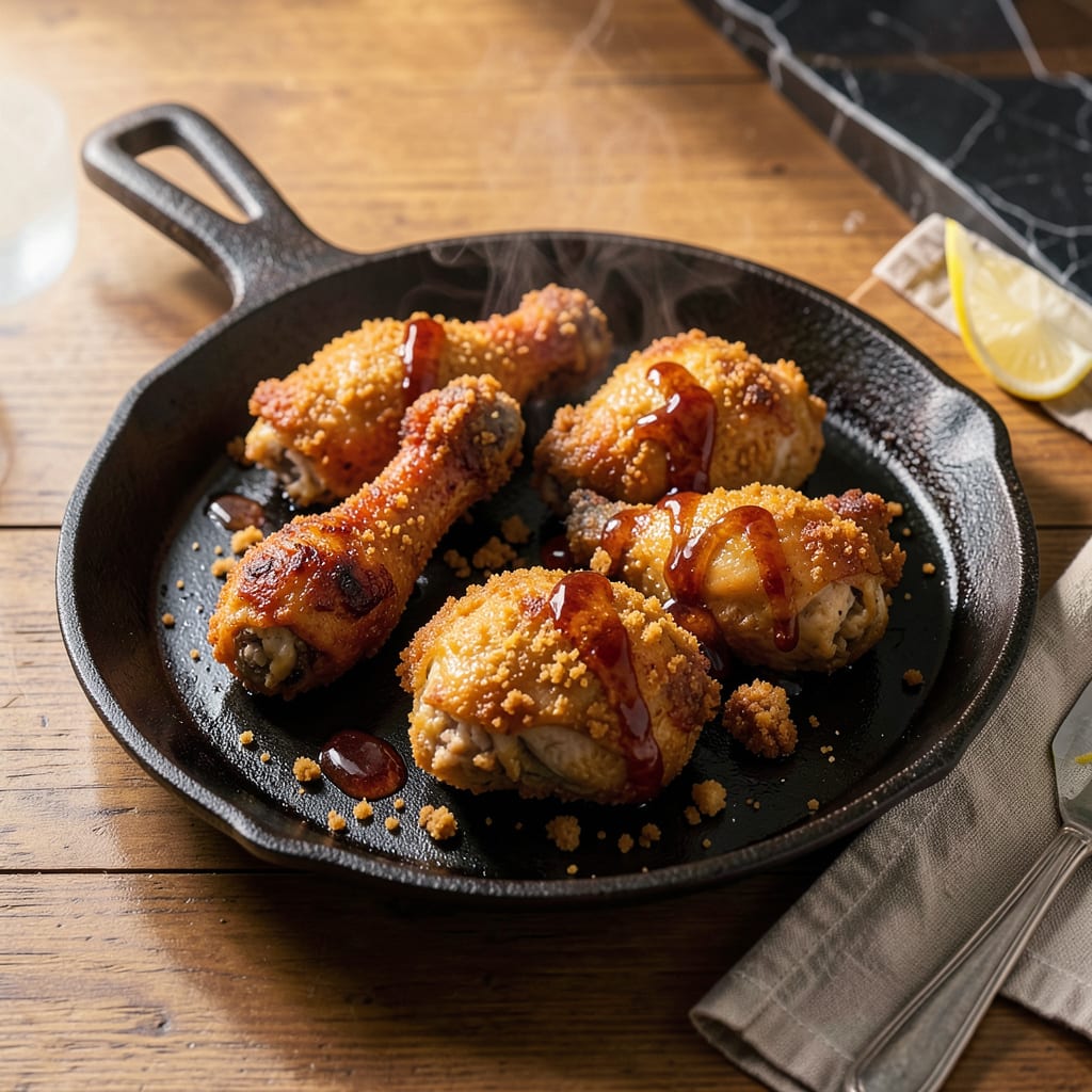fry frozen chicken illustration with key details