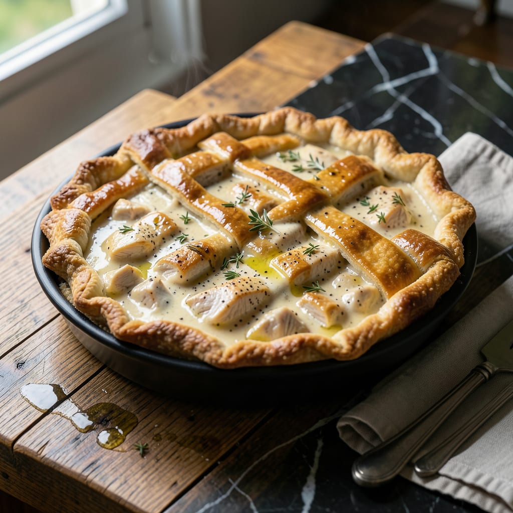 Visual representation of gluten free chicken pie recipe