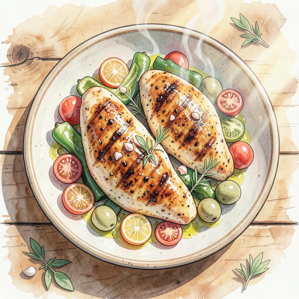 Grilled Greek Chicken Recipe: Mediterranean Flavors in 30 Minutes illustration with key details