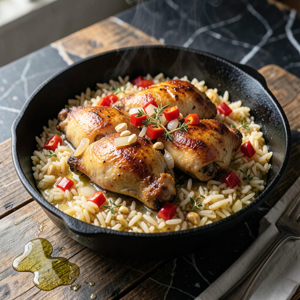Complete guyanese chicken cook up rice recipe overview image