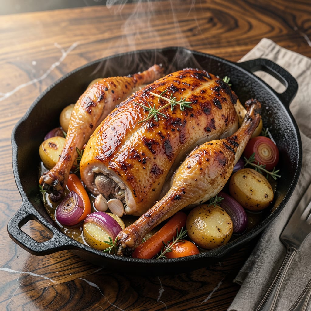 How Long to Bake a Whole Chicken: Temperature and Time for Even Cooking example with annotations