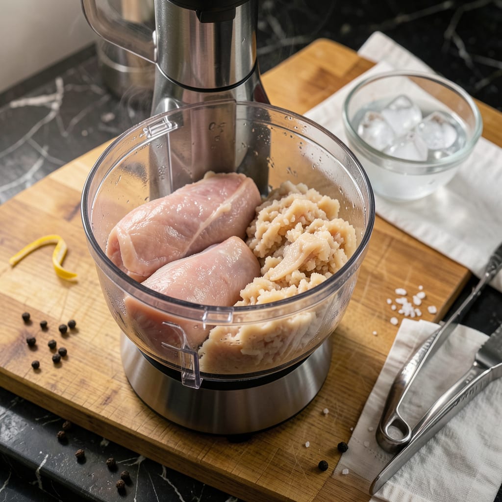 Visual representation of How to Ground Chicken: Safe Food Processor Method for Even Texture