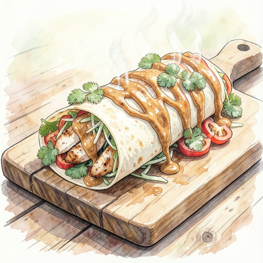 Jimmy John's Thai Chicken Wrap Recipe: Spicy Thai Inspired Flavor in Every Bite illustration with key details
