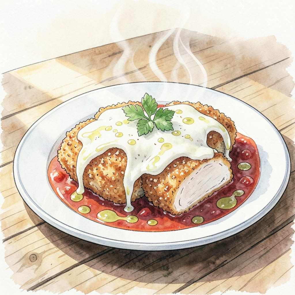 Joanna Gaines' Chicken Parmesan Recipe: Crispy Breading and Melty Cheese example with annotations