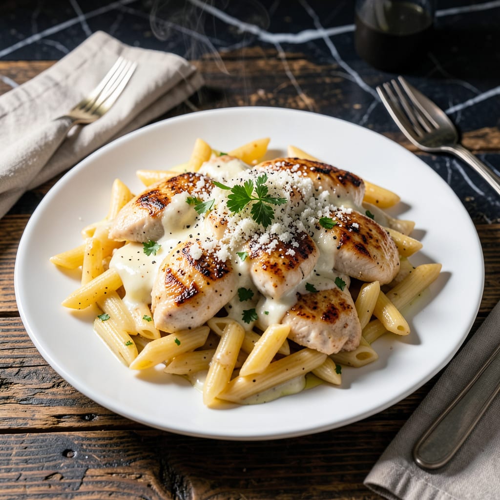 marry me chicken pasta slow cooker recipe example with annotations