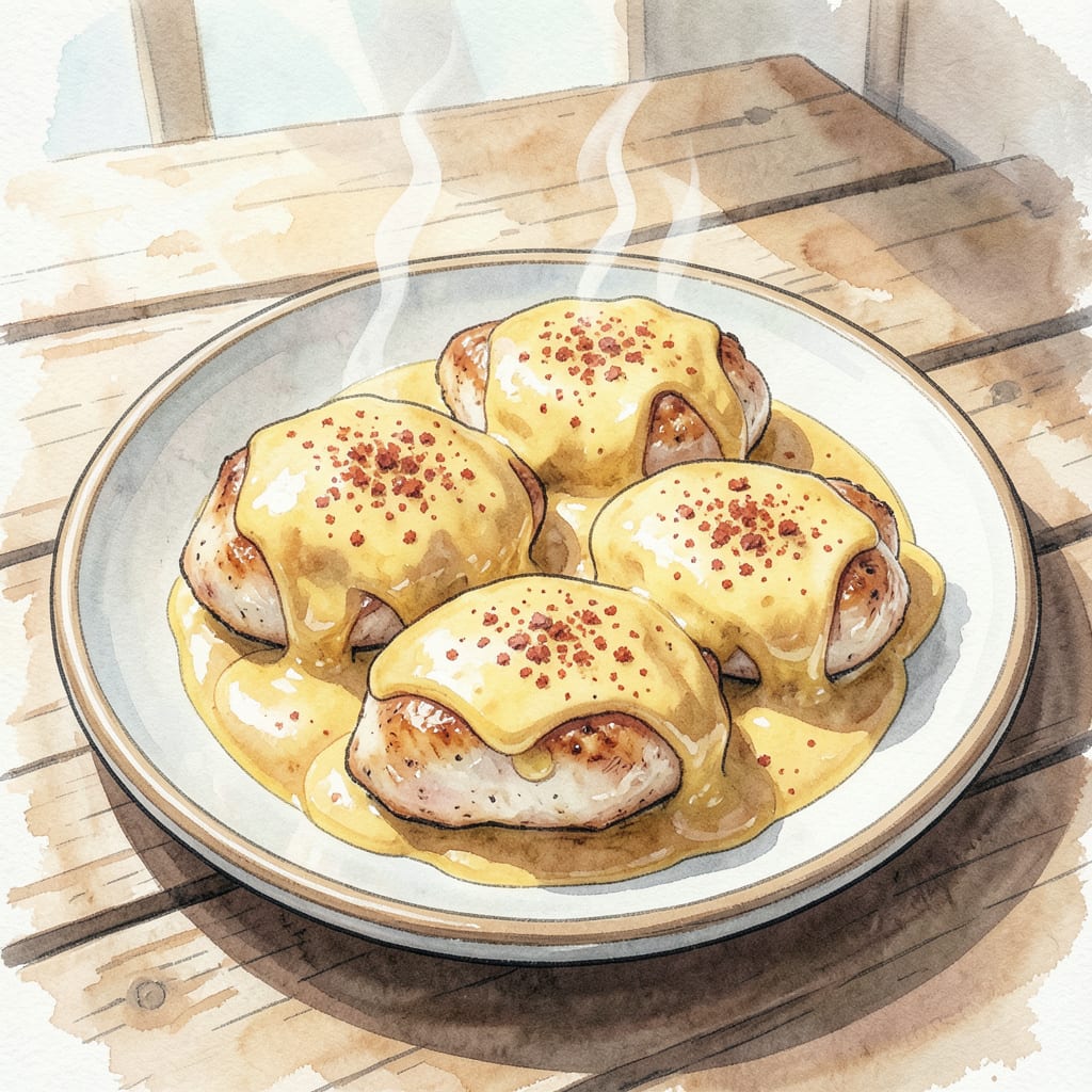Muenster Chicken Recipe: Creamy Cheese Crust in 30 Minutes example with annotations