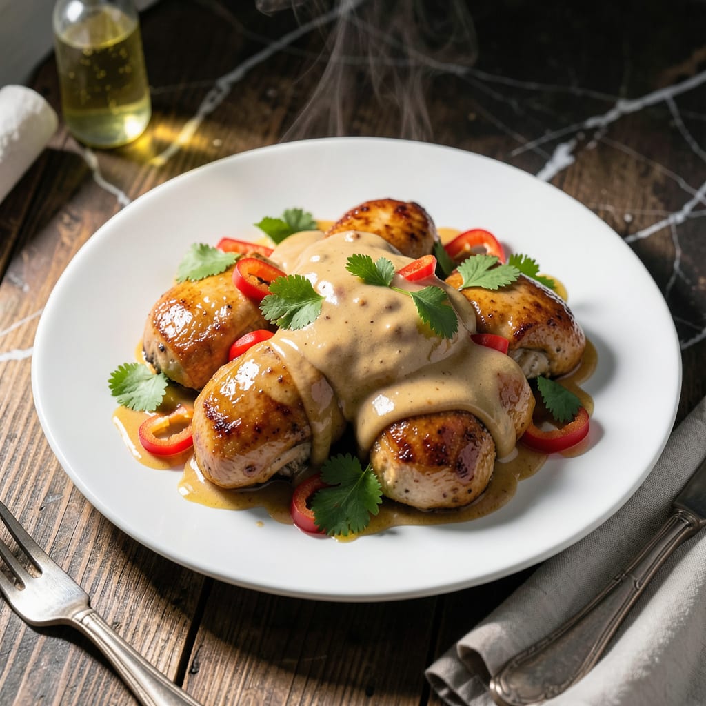 Comprehensive peanut butter chicken slow cooker recipe visual reference