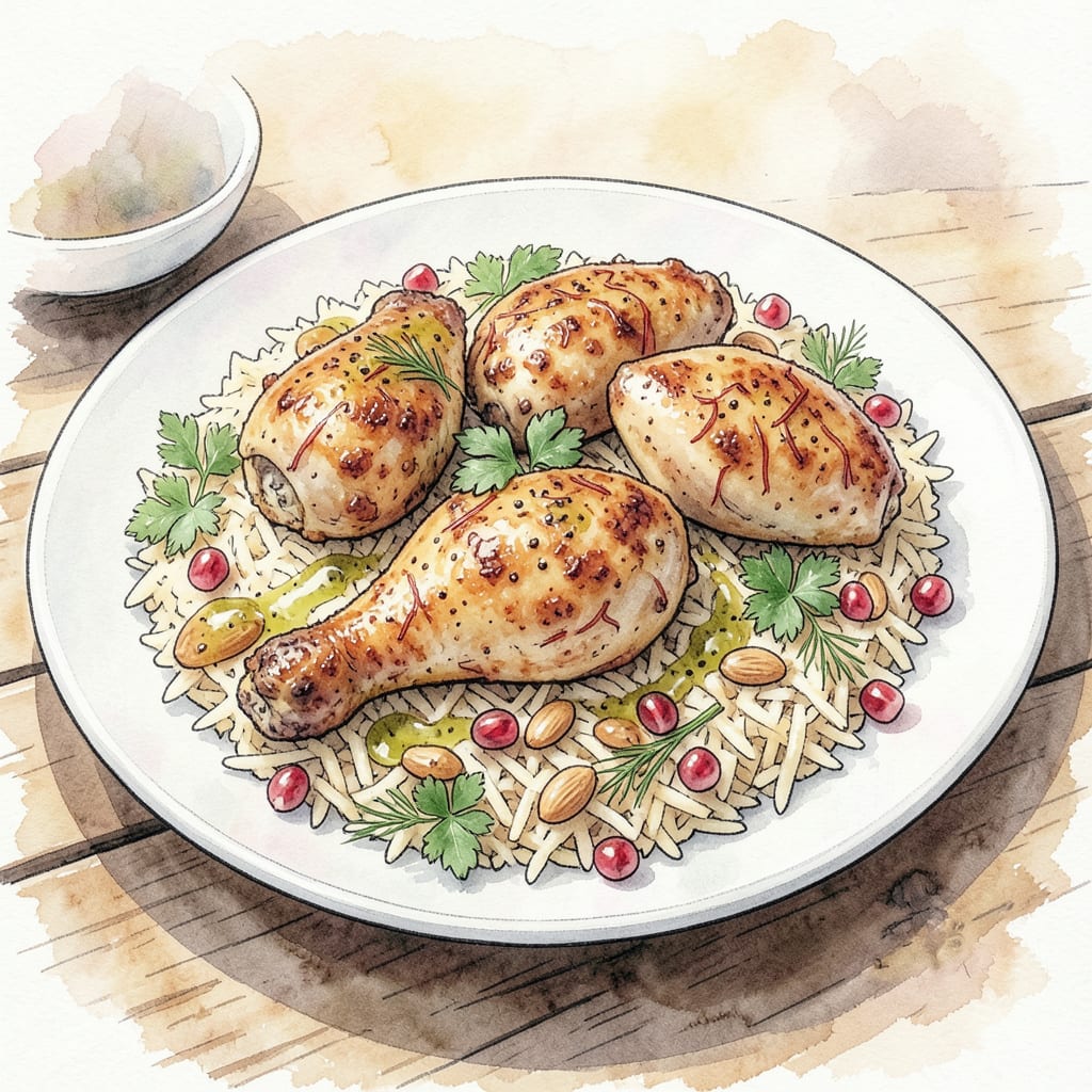 Persian Chicken Recipe: Aromatic and Flavorful Delight example with annotations
