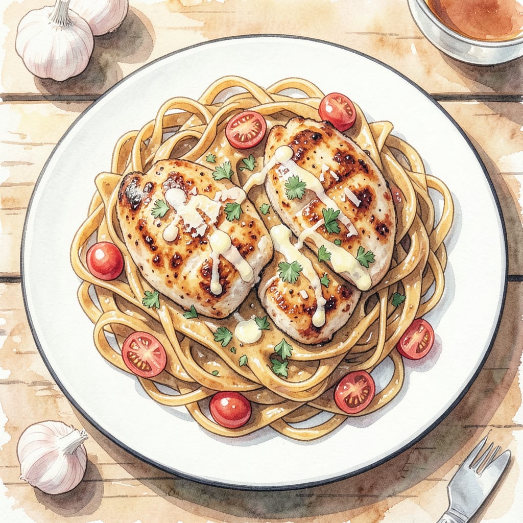 Visual representation of pizza hut chicken alfredo recipe
