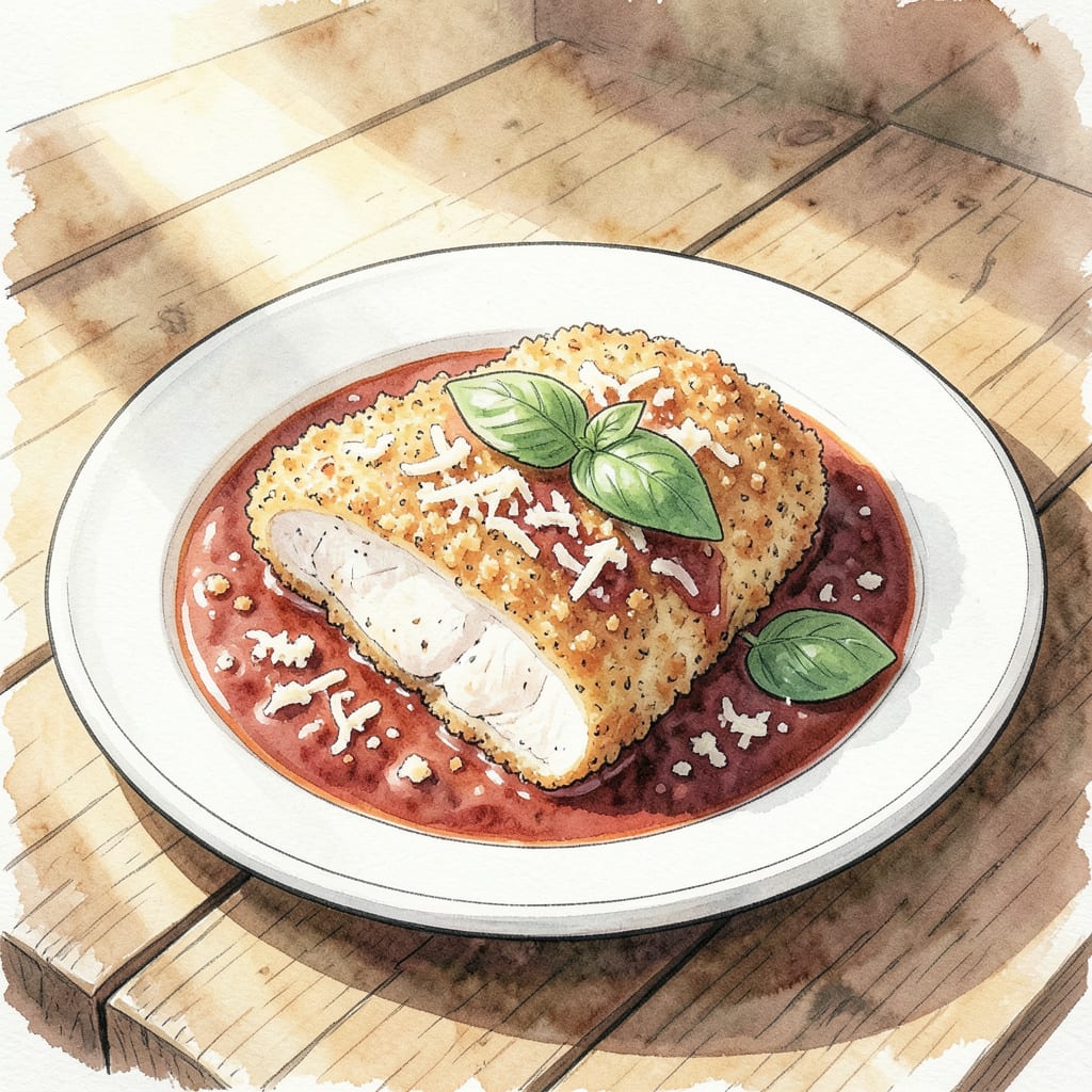 Complete Recipe Chicken Parmigiana: Crispy Breading and Melty Cheese Delight overview image