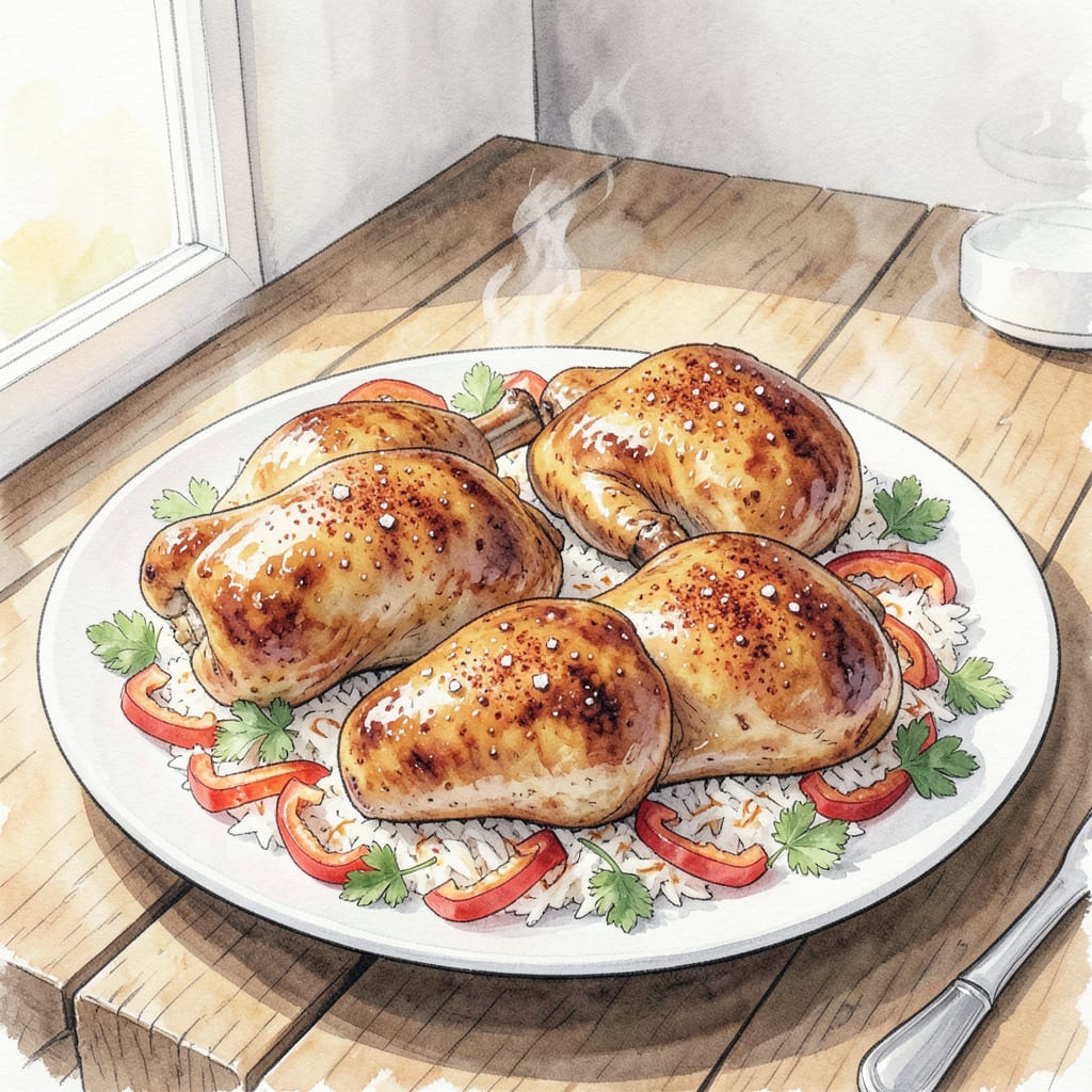 Recipe for Bone In Chicken Thighs: Crispy Skinned and Juicy Within example with annotations